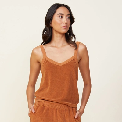Monrow Terry Cloth Tank In Coconut