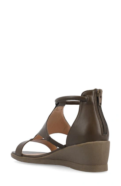 Shop Journee Collection Journee Trayle Wedge Sandal In Olive