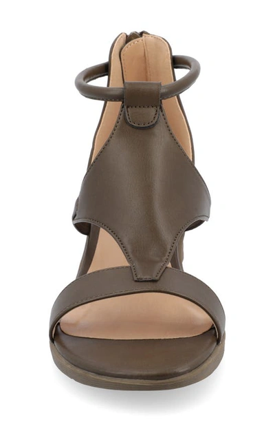 Shop Journee Collection Journee Trayle Wedge Sandal In Olive