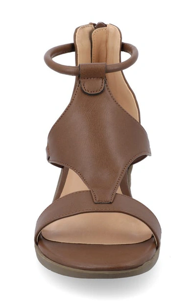 Journee Collection Journee Trayle Wedge Sandal In Brown