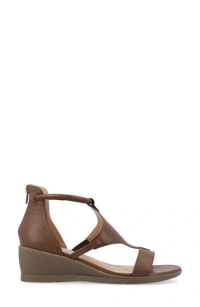 Journee Collection Journee Trayle Wedge Sandal In Brown