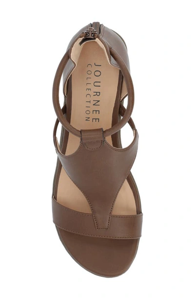 Journee Collection Journee Trayle Wedge Sandal In Brown