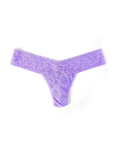 Shop Hanky Panky Signature Lace Low Rise Thong In Purple