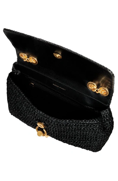 Shop Rebecca Minkoff Medium Edie Straw Convertible Crossbody Bag In Black/ Black