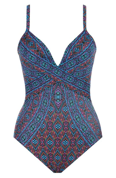 Shop Miraclesuit Romani Captivate One-piece Swimsuit In Purple Multi