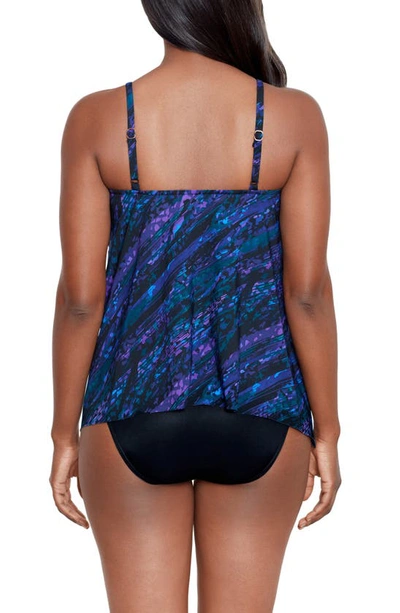 Shop Miraclesuit Mood Ring Peephole Tankini Swim Top In Purple Multi