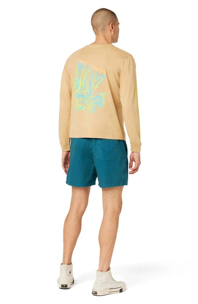 Shop Hudson Jeans Ripstop Cotton Shorts In Dark Teal