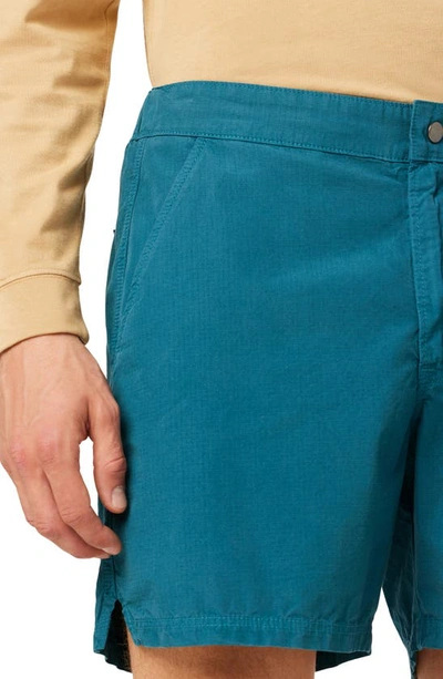 Shop Hudson Jeans Ripstop Cotton Shorts In Dark Teal