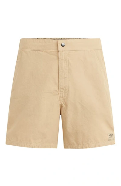 Shop Hudson Ripstop Cotton Shorts In Khaki