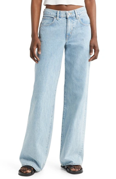 Shop Slvrlake Mica Low Rise Wide Leg Organic Cotton Jeans In Clear Skies