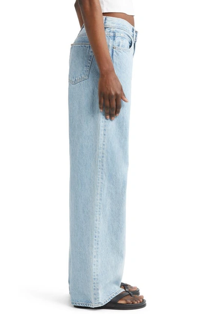 Shop Slvrlake Mica Low Rise Wide Leg Organic Cotton Jeans In Clear Skies