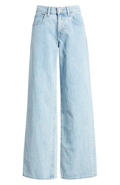 Shop Slvrlake Mica Low Rise Wide Leg Organic Cotton Jeans In Clear Skies