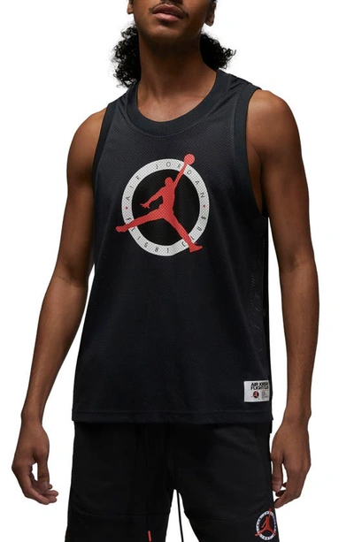 Shop Jordan Dri-fit Flight Mvp Mesh Tank In Off Noir