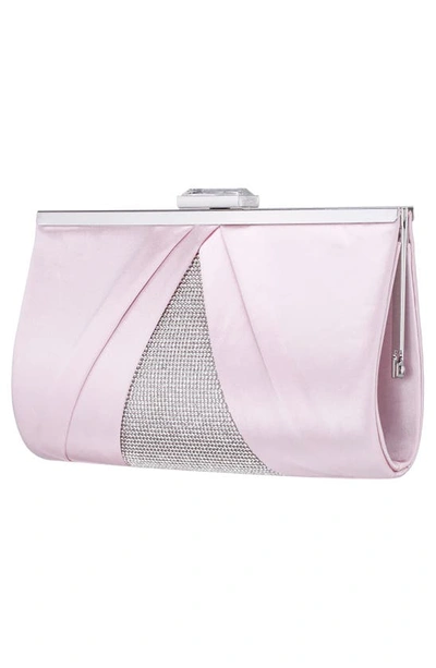 Nina Ophelia Frame Clutch In Rose Mist
