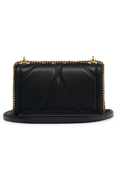 Shop Dolce & Gabbana Devotion Logo Heart Lambskin Crossbody Bag In Black