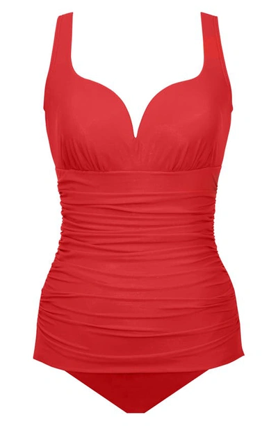 Miraclesuit Rock Solid Cherie One-piece Swimsuit In Cayenne Red