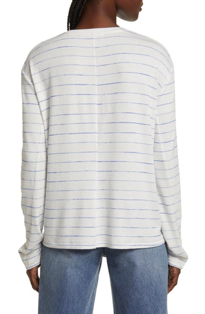 Shop Rag & Bone The Knit Stripe Long Sleeve T-shirt In Blue/white