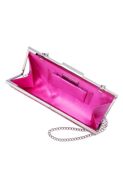 Shop Nina Crystal Frame Clutch In Ultra Pink