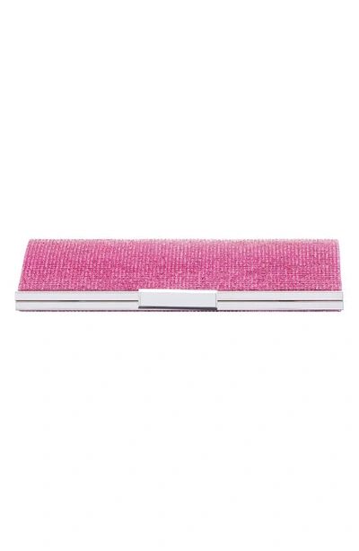 Nina Crystal Frame Clutch In Ultra Pink