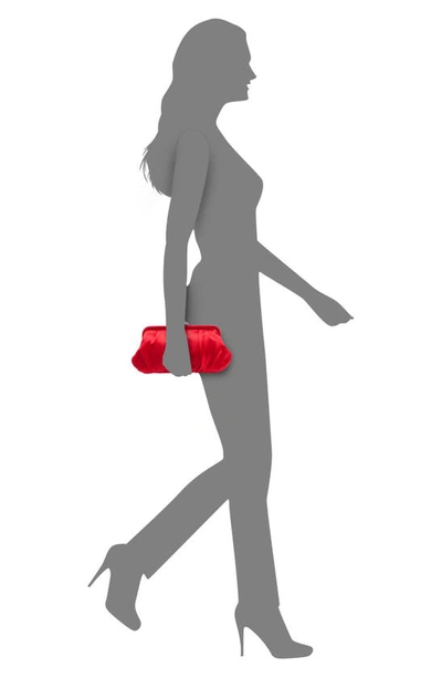 Nina Concord Pleated Satin Frame Clutch In Red Rouge
