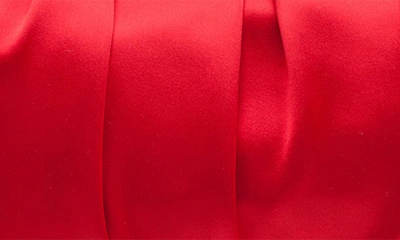 Nina Concord Pleated Satin Frame Clutch In Red Rouge