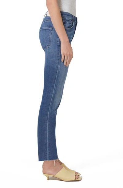Shop Citizens Of Humanity Isola Frayed Mid Rise Crop Slim Straight Leg Jeans In Lawless