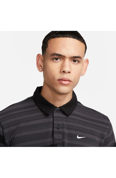 Shop Nike Unscripted Cotton Blend Golf Polo In Black/ Anthracite/ White