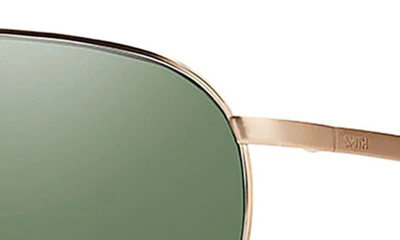 Shop Smith Serpico Slim 2.0 60mm Chromapop Polarized Aviator Sunglasses In Matte Gold/ Grey Polar