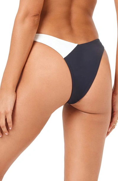 L*space Llow Tide Bitsy Bikini Bottoms In Black/ Cream