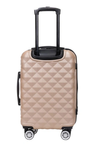 Kenneth Cole Reaction Diamond Tower 20" Hardside Spinner Luggage In Rose Champagne