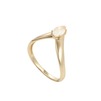 Shop Adornia Fine Adornia Moonstone Pointed Ring 14k Gold Vermeil In Silver