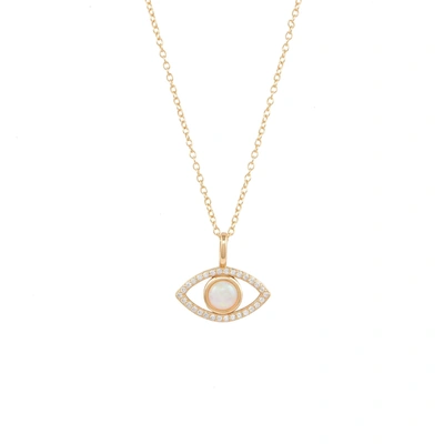 Shop Adornia Fine Adornia Opal Evil Eye Necklace 14k Gold Vermeil In Silver