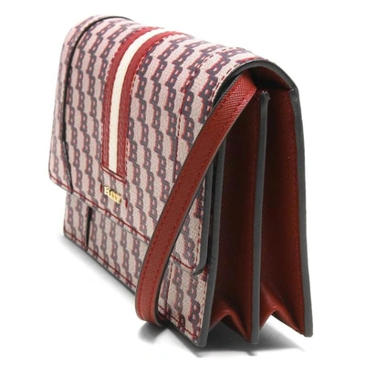 Shop Bally Stafford Women's 6232890 Red Leather Chain Wallet In Multi