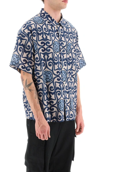 Shop Emporio Armani Short Sleeved Patterned Shirt