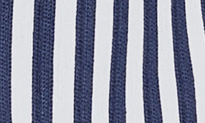 Shop L Agence Brooke Stripe Double Breasted Crop Blazer In Navy/ Ecru Stripe