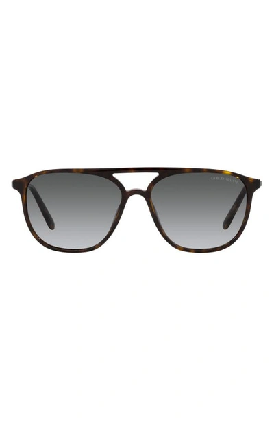 Shop Armani Exchange 56mm Gradient Pilot Sunglasses In Havana