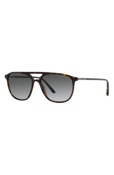 Shop Armani Exchange 56mm Gradient Pilot Sunglasses In Havana