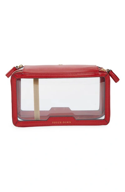 Shop Anya Hindmarch In-flight Clear Travel Case In Clear/ Red