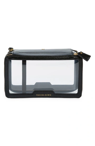 Shop Anya Hindmarch In-flight Clear Travel Case In Clear/ Black