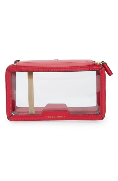 Shop Anya Hindmarch In-flight Clear Travel Case In Clear/ Berry