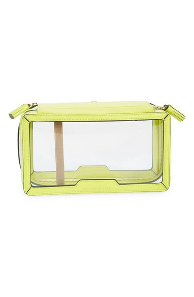 Shop Anya Hindmarch In-flight Clear Travel Case In Clear/ Neon Yellow