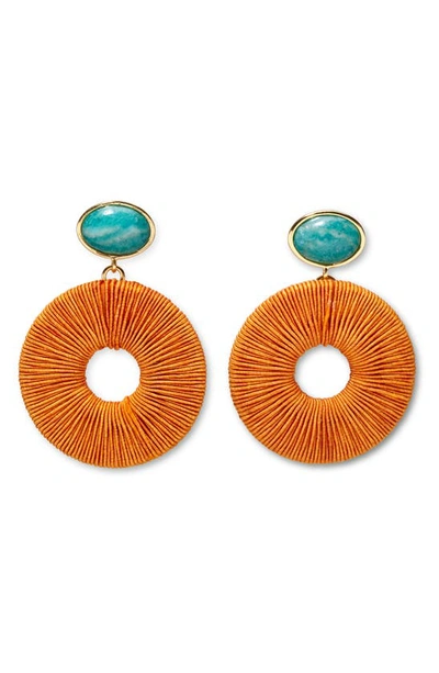 Shop Lizzie Fortunato Ria Formosa Amazonite Drop Earrings In Orange Multi