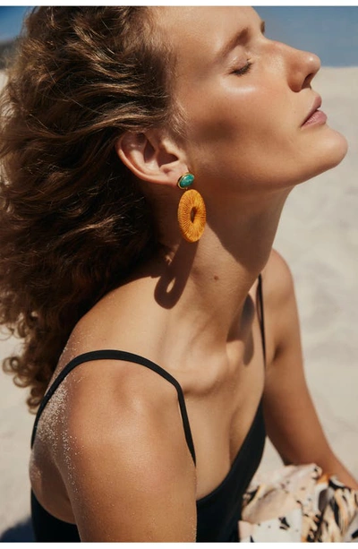 Shop Lizzie Fortunato Ria Formosa Amazonite Drop Earrings In Orange Multi