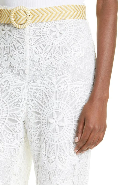 Shop Zimmermann Chintz Doily Lace Flare Pants In Ivory