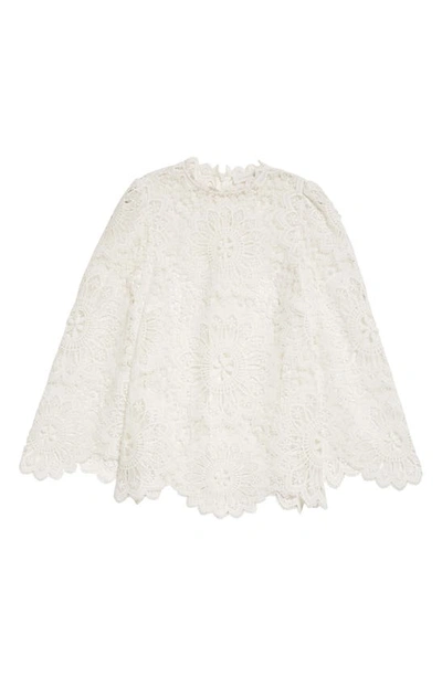 Shop Zimmermann Chintz Doily Long Sleeve Lace Top In Ivory