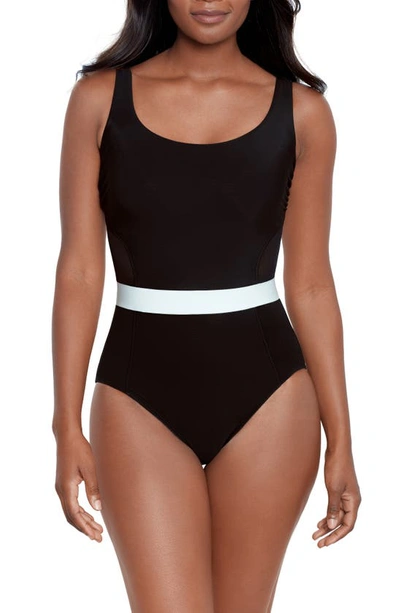 Shop Miraclesuit Spectra One-piece Swimsuit In Black/ White