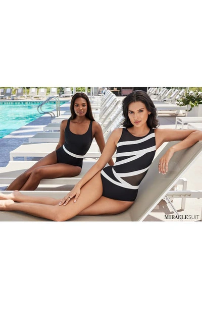 Shop Miraclesuit Spectra One-piece Swimsuit In Black/ White