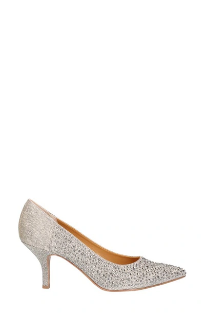 J. Reneé Rishna Crystal Embellished Pointed Toe Pump In Pewter