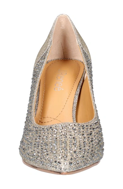J. Reneé Rishna Crystal Embellished Pointed Toe Pump In Pewter