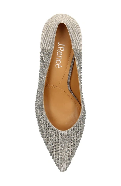 Shop J. Reneé Rishna Crystal Embellished Pointed Toe Pump In Pewter